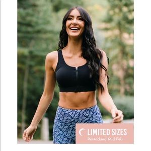 Black Front Zipper Bra